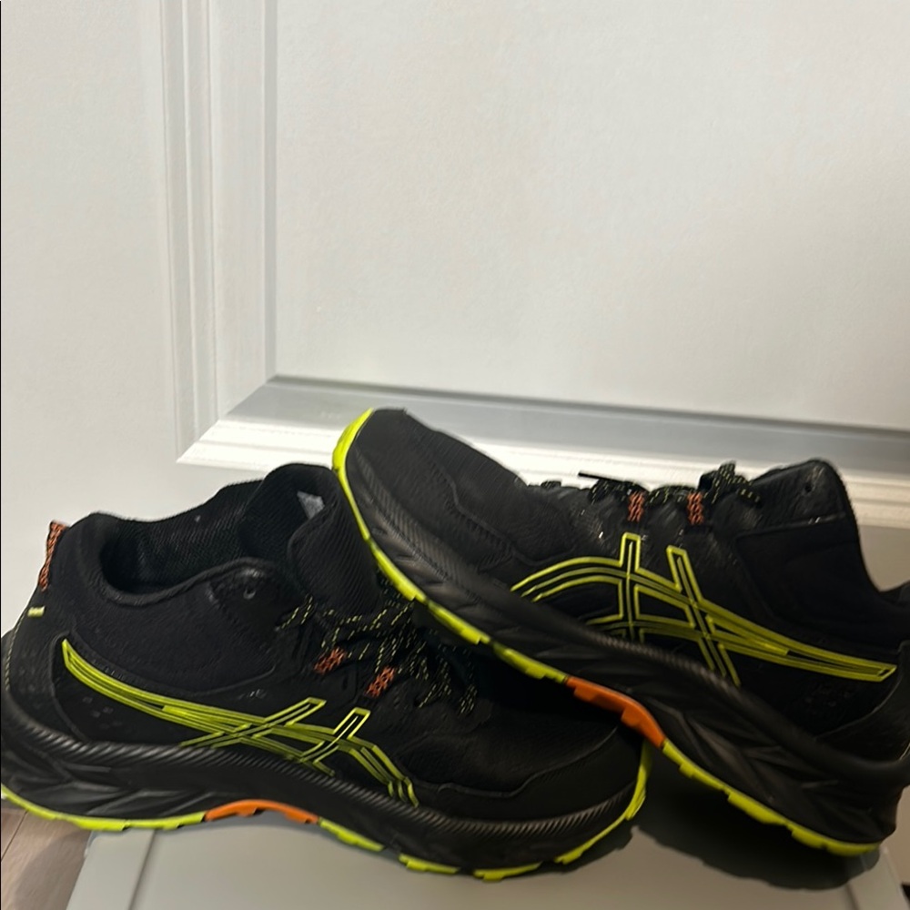 ASICS Black and Yellow Athletic Shoes with Performance Gel